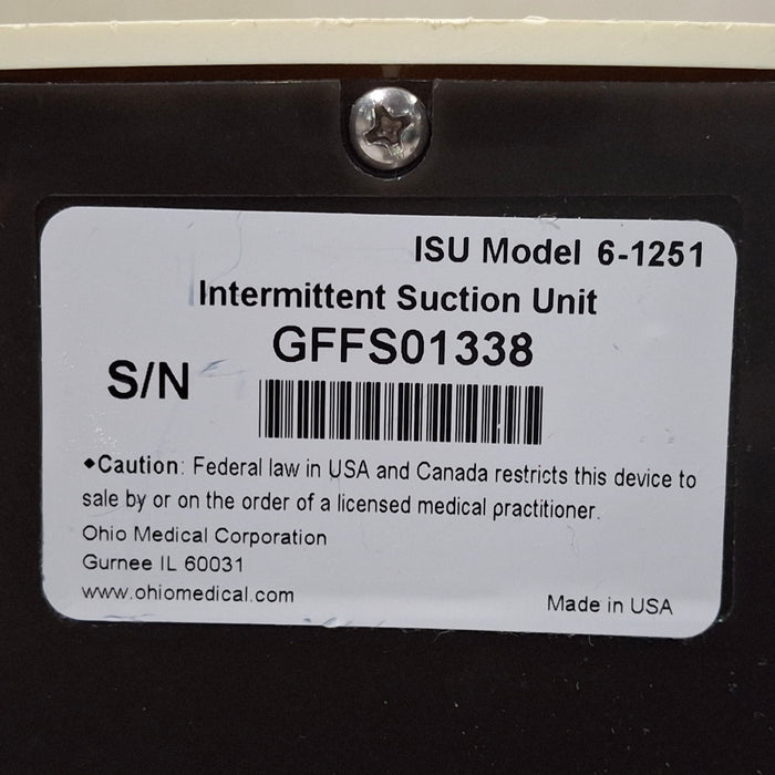 Ohmeda Medical ISU Model 6-1251 Intermittent Suction Unit