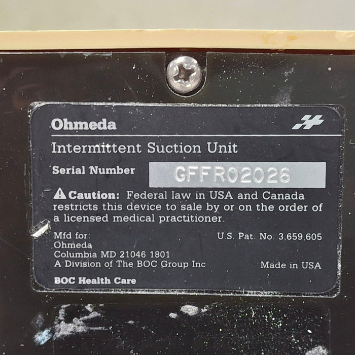 Ohmeda Medical Ohmeda Medical 200 Intermittent Suction Unit Respiratory reLink Medical