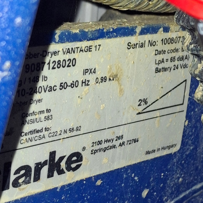 Clarke Vantage 17 Floor Scrubber