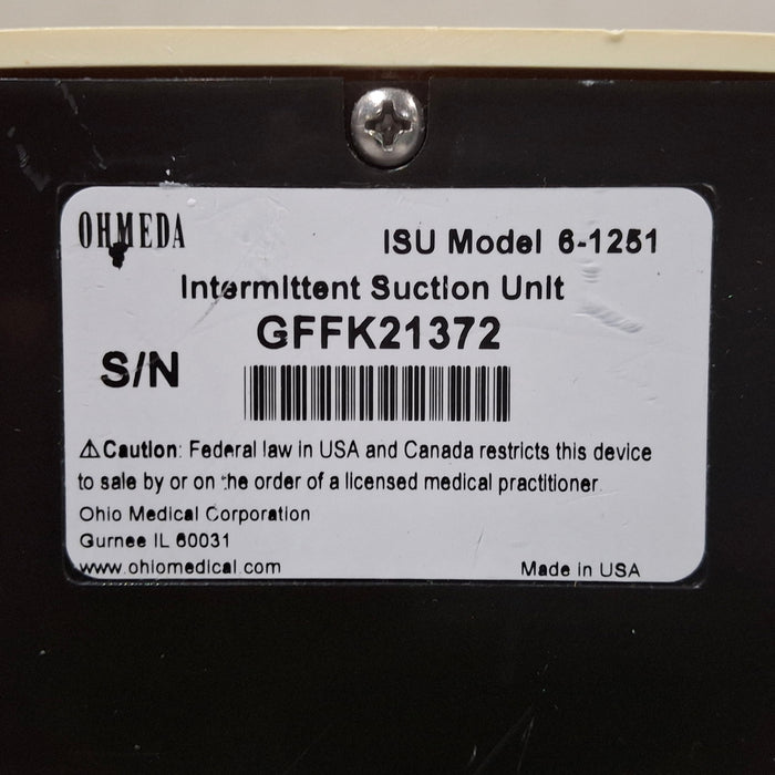 Ohmeda Medical Ohmeda Medical 200 Intermittent Suction Unit Respiratory reLink Medical
