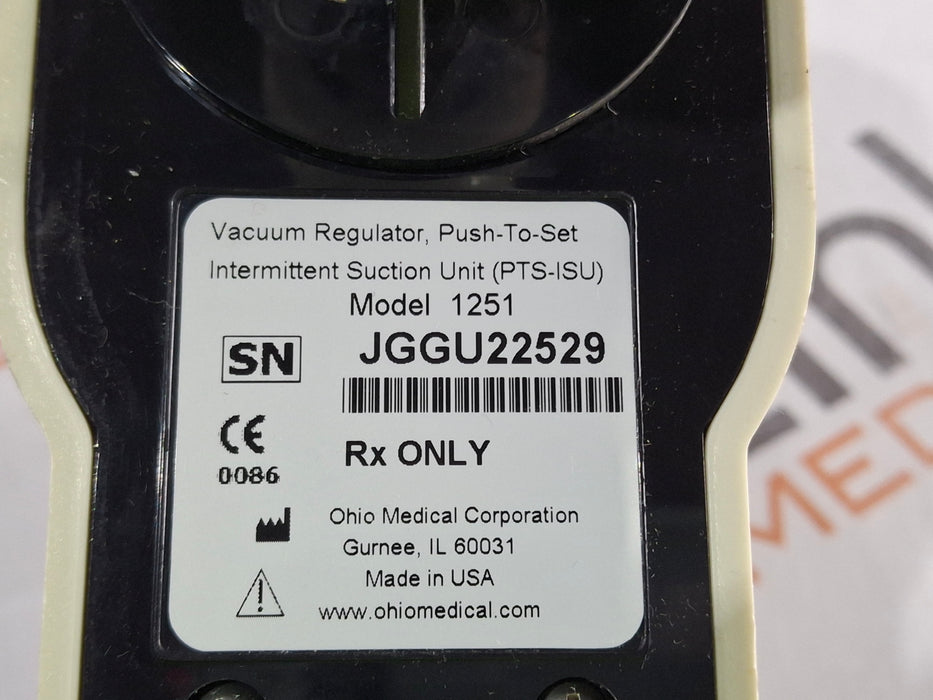 Ohio Medical Corporation 1251 Suction Regulator