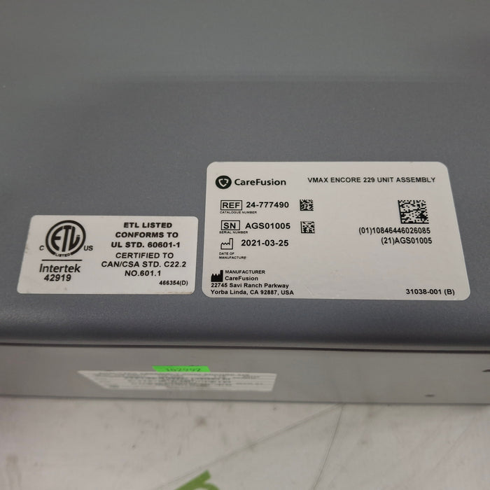 Viasys Healthcare Viasys Healthcare Vmax Encore 229 Pumonary Analyzer Respiratory reLink Medical