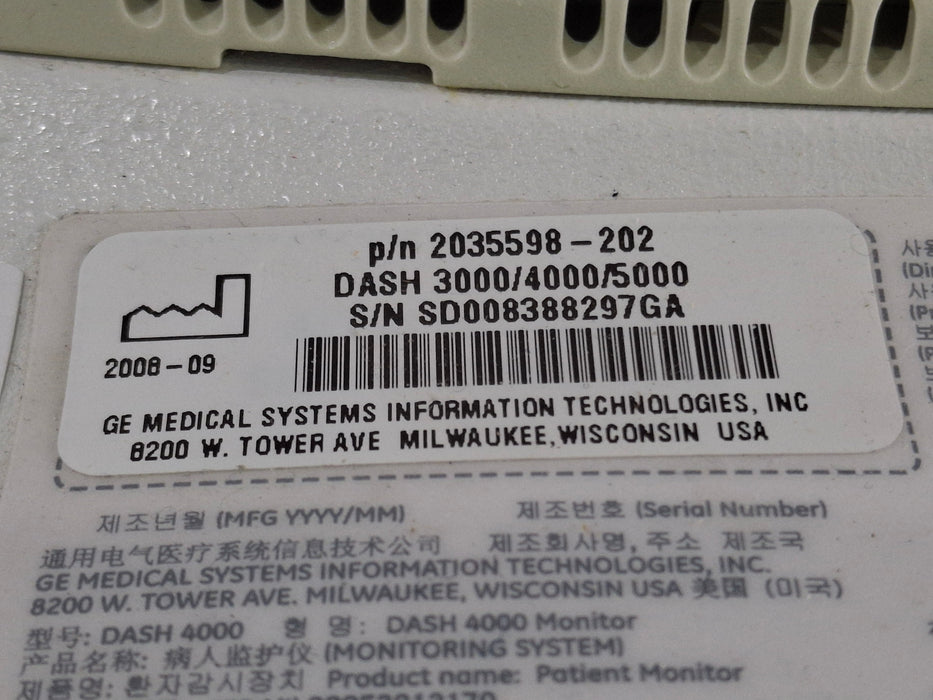 GE Healthcare GE Healthcare Dash 4000 - Masimo SpO2 Patient Monitor Patient Monitors reLink Medical