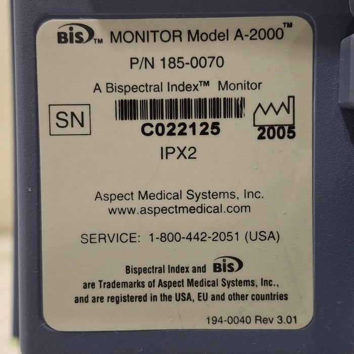 Aspect Medical Systems A-2000 Bispectral Index Monitor