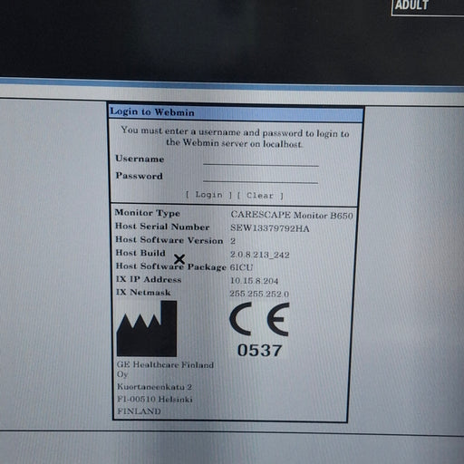 GE Healthcare GE Healthcare Carescape B650 Patient Monitor Patient Monitors reLink Medical