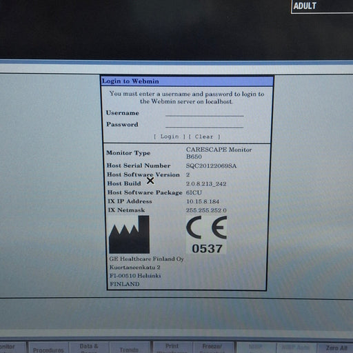 GE Healthcare GE Healthcare Carescape B650 Critical Care Patient Monitor Patient Monitors reLink Medical