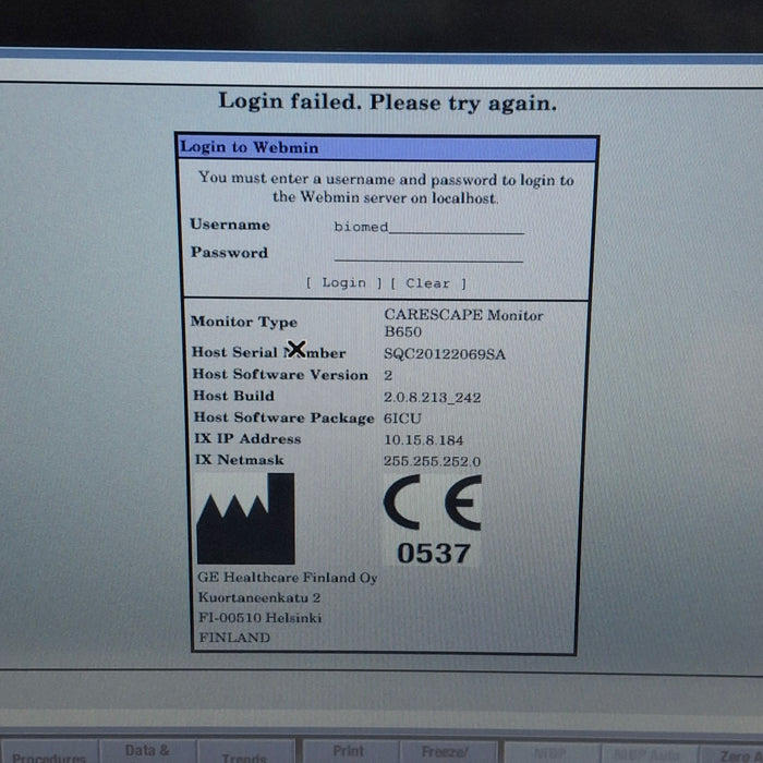 GE Healthcare GE Healthcare Carescape B650 Critical Care Patient Monitor Patient Monitors reLink Medical