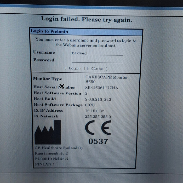 GE Healthcare GE Healthcare Carescape B650 Critical Care Patient Monitor Patient Monitors reLink Medical