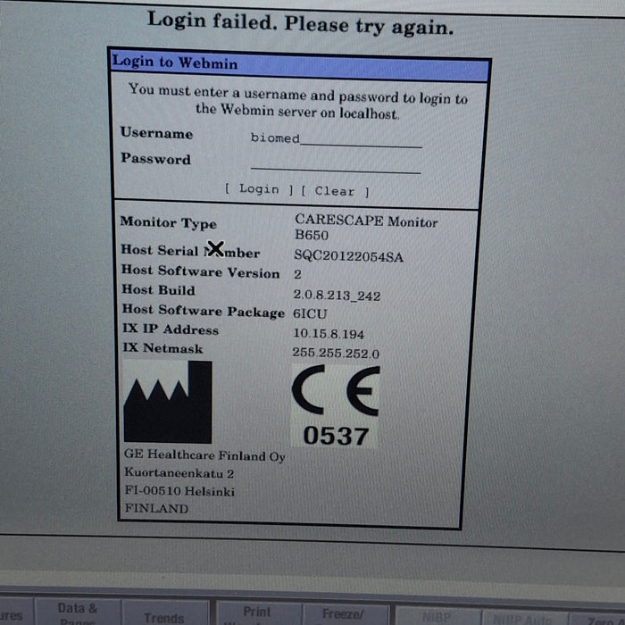 GE Healthcare GE Healthcare Carescape B650 Critical Care Patient Monitor Patient Monitors reLink Medical