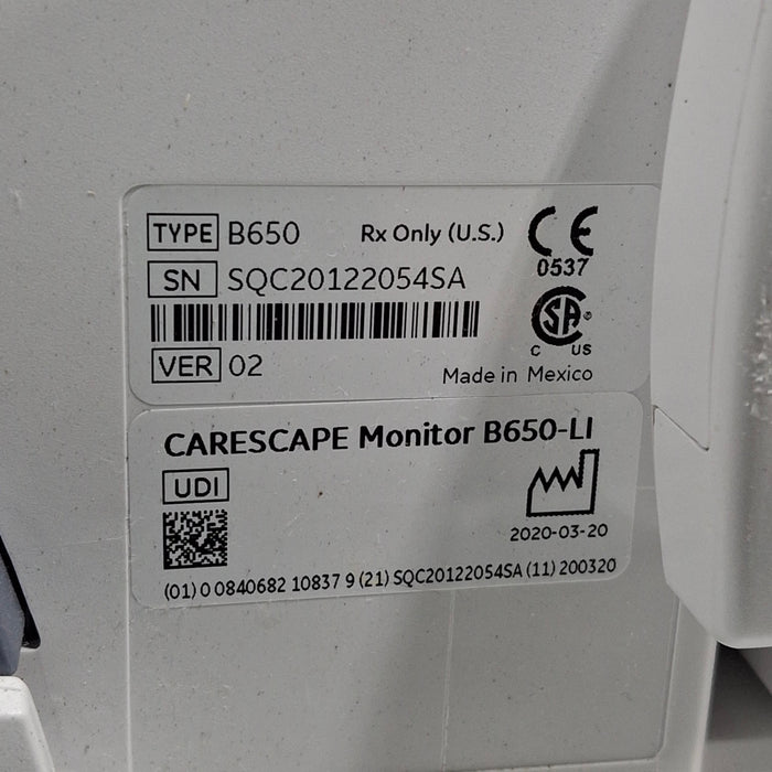 GE Healthcare GE Healthcare Carescape B650 Critical Care Patient Monitor Patient Monitors reLink Medical