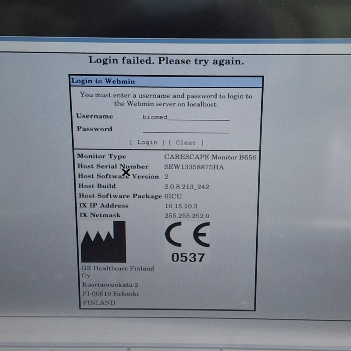 GE Healthcare GE Healthcare Carescape B650 Critical Care Patient Monitor Patient Monitors reLink Medical