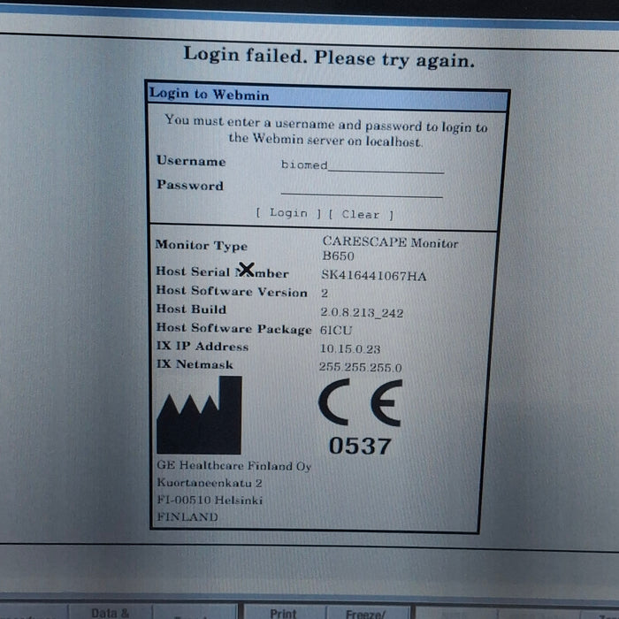 GE Healthcare GE Healthcare Carescape B650 Patient Monitor Patient Monitors reLink Medical