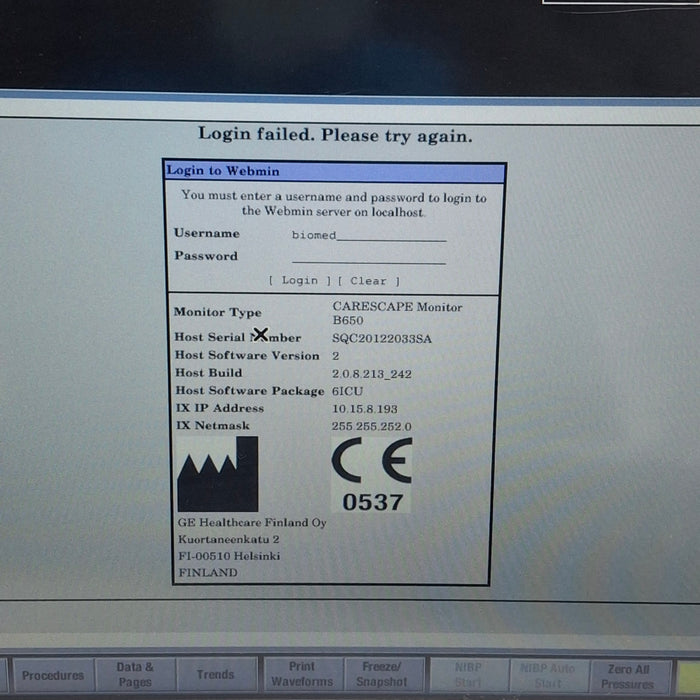 GE Healthcare GE Healthcare Carescape B650 Critical Care Patient Monitor Patient Monitors reLink Medical