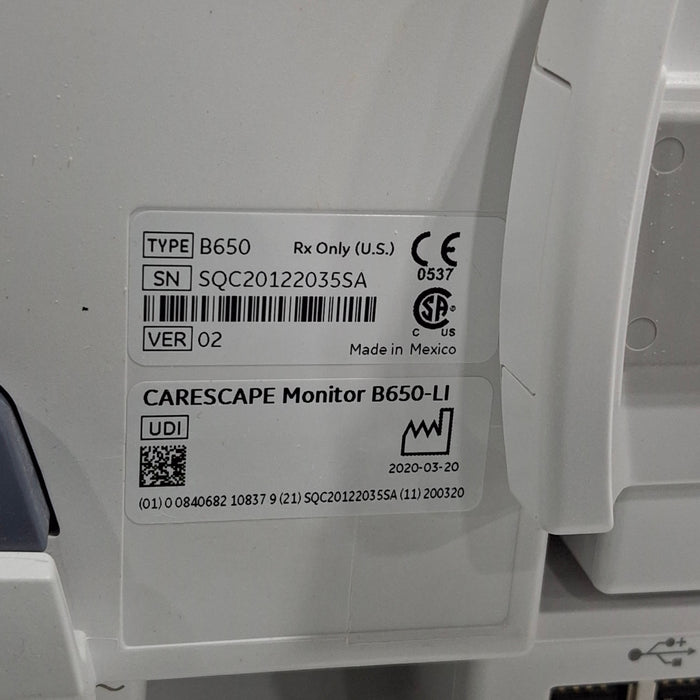 GE Healthcare GE Healthcare Carescape B650 Critical Care Patient Monitor Patient Monitors reLink Medical