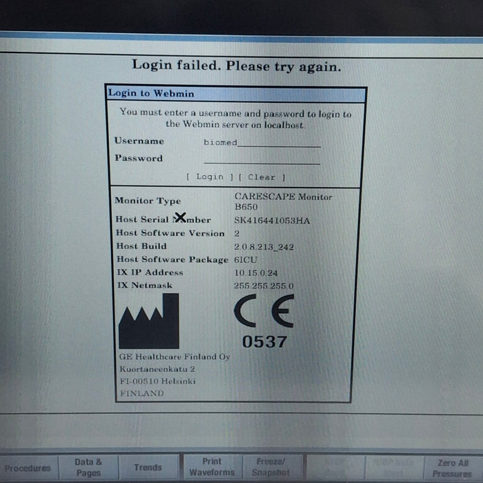 GE Healthcare GE Healthcare Carescape B650 Critical Care Patient Monitor Patient Monitors reLink Medical