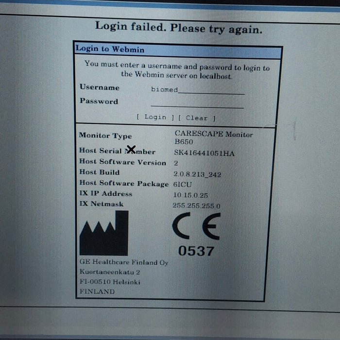 GE Healthcare GE Healthcare Carescape B650 Critical Care Patient Monitor Patient Monitors reLink Medical