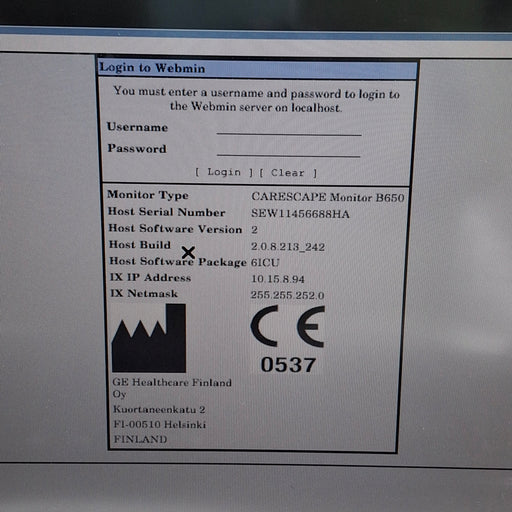 GE Healthcare GE Healthcare Carescape B650 Critical Care Patient Monitor Patient Monitors reLink Medical