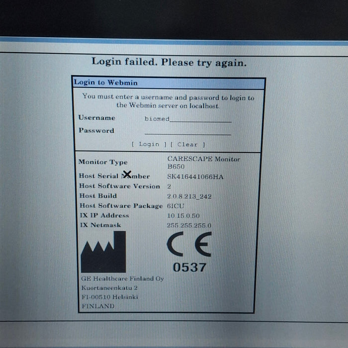GE Healthcare GE Healthcare Carescape B650 Critical Care Patient Monitor Patient Monitors reLink Medical