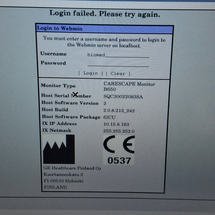 GE Healthcare GE Healthcare Carescape B650 Critical Care Patient Monitor Patient Monitors reLink Medical