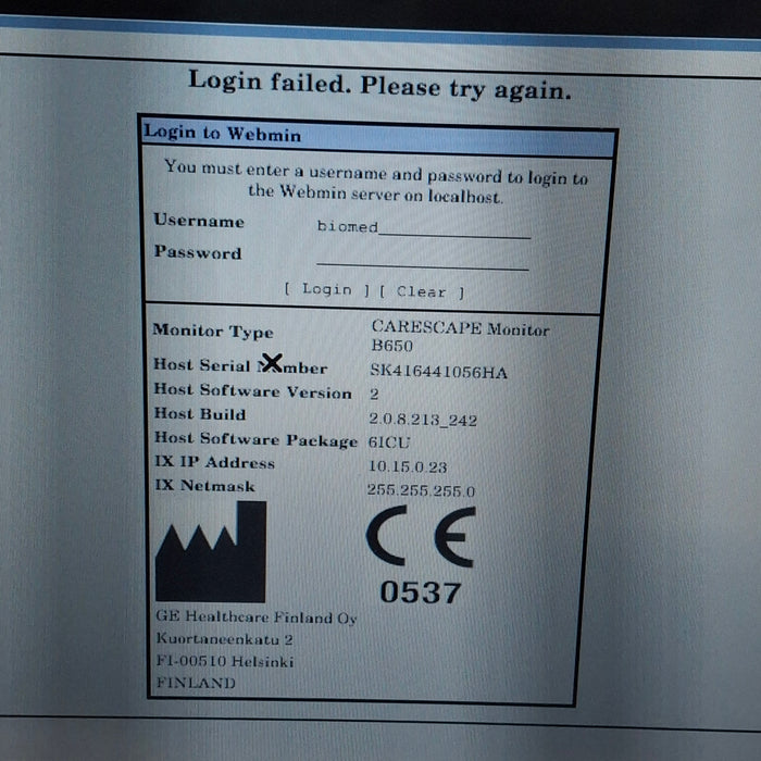 GE Healthcare GE Healthcare Carescape B650 Critical Care Patient Monitor Patient Monitors reLink Medical
