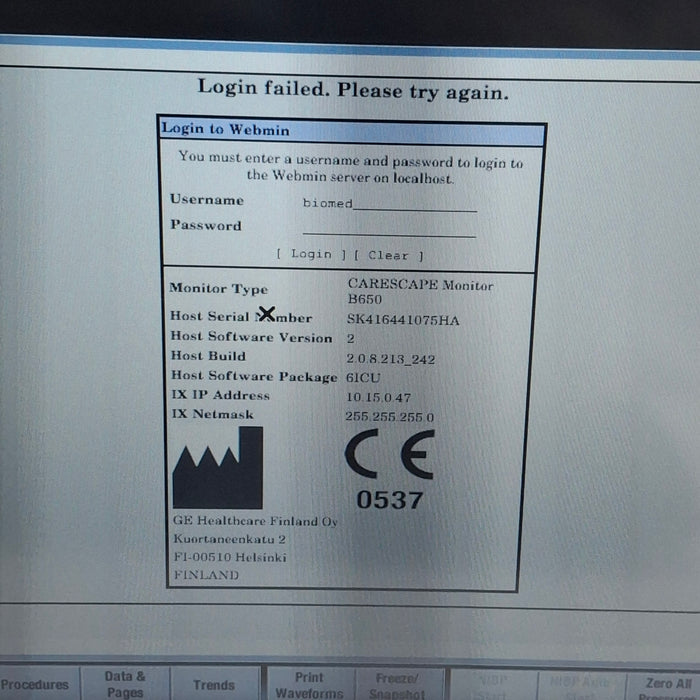 GE Healthcare GE Healthcare Carescape B650 Critical Care Patient Monitor Patient Monitors reLink Medical