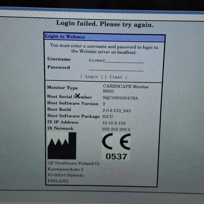 GE Healthcare GE Healthcare Carescape B650 Critical Care Patient Monitor Patient Monitors reLink Medical