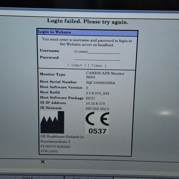GE Healthcare GE Healthcare Carescape B650 Critical Care Patient Monitor Patient Monitors reLink Medical