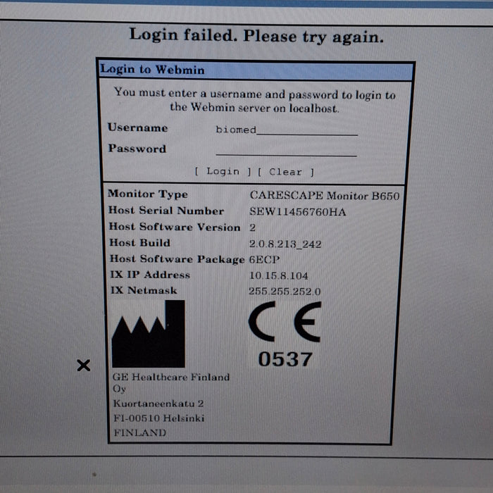 GE Healthcare GE Healthcare Carescape B650 Emergency Care Patient Monitor Patient Monitors reLink Medical