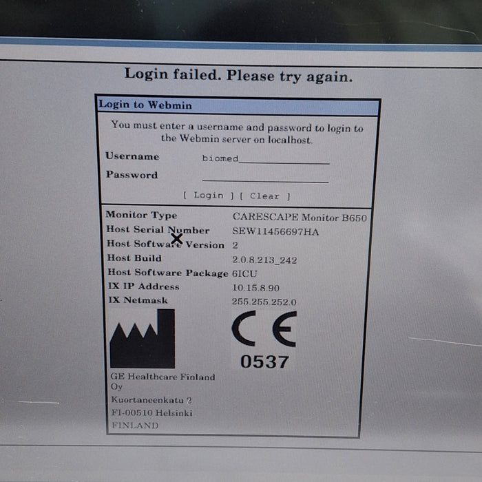 GE Healthcare GE Healthcare Carescape B650 Critical Care Patient Monitor Patient Monitors reLink Medical