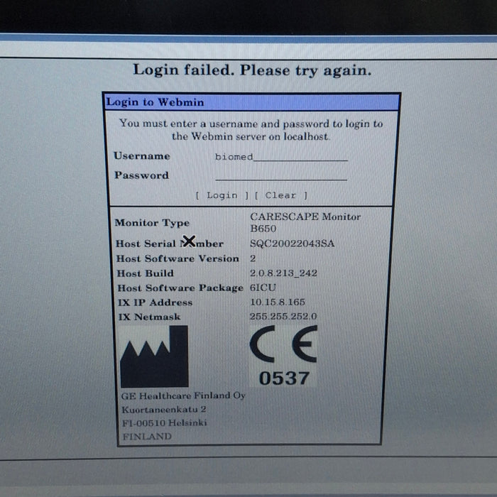 GE Healthcare GE Healthcare Carescape B650 Critical Care Patient Monitor Patient Monitors reLink Medical