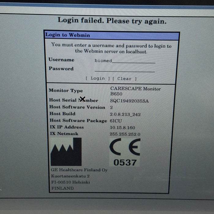 GE Healthcare GE Healthcare Carescape B650 Critical Care Patient Monitor Patient Monitors reLink Medical