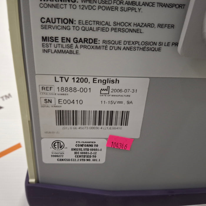 CareFusion CareFusion LTV 1200 Ventilator Respiratory reLink Medical