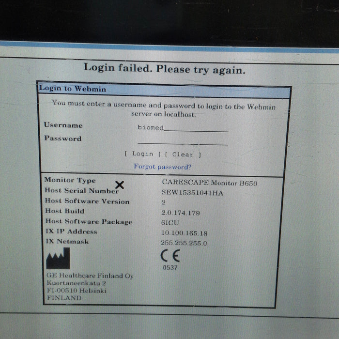 GE Healthcare GE Healthcare Carescape B650 Critical Care Patient Monitor Patient Monitors reLink Medical