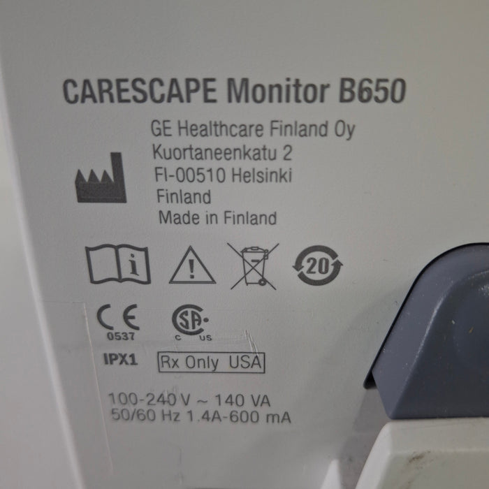 GE Healthcare GE Healthcare Carescape B650 Patient Monitor Patient Monitors reLink Medical