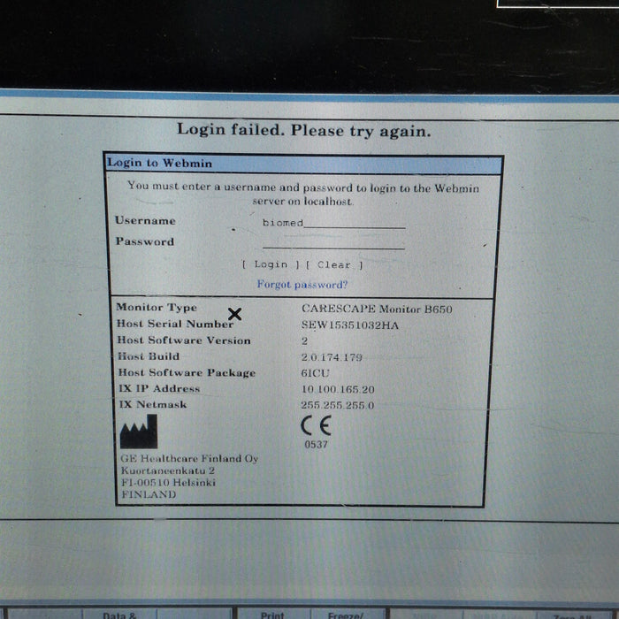 GE Healthcare GE Healthcare Carescape B650 Critical Care Patient Monitor Patient Monitors reLink Medical