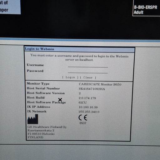 GE Healthcare GE Healthcare Carescape B650 Critical Care Patient Monitor Patient Monitors reLink Medical