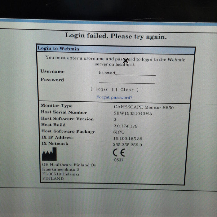 GE Healthcare GE Healthcare Carescape B650 Critical Care Patient Monitor Patient Monitors reLink Medical