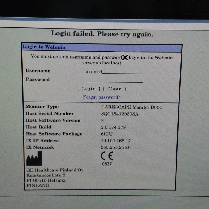 GE Healthcare GE Healthcare Carescape B650 Critical Care Patient Monitor Patient Monitors reLink Medical