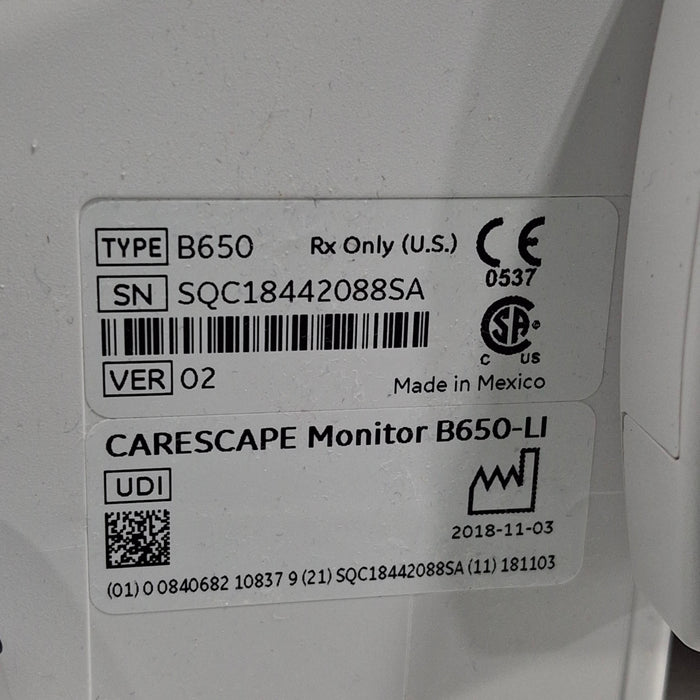 GE Healthcare Carescape B650 Patient Monitor