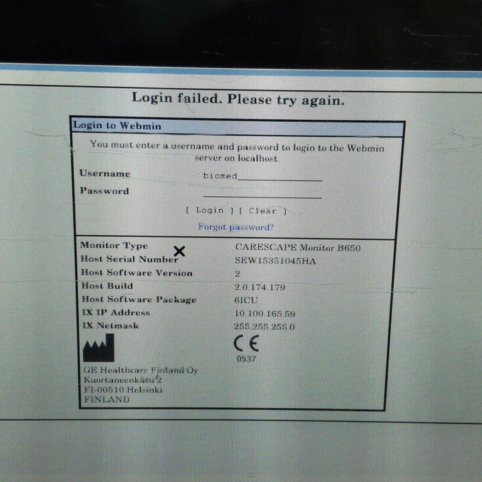 GE Healthcare GE Healthcare Carescape B650 Critical Care Patient Monitor Patient Monitors reLink Medical