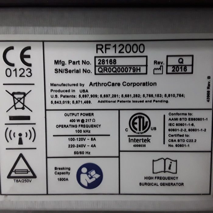 ArthroCare Corporation ArthroCare Corporation Quantum Electrosurgical Unit Electrosurgical Units reLink Medical