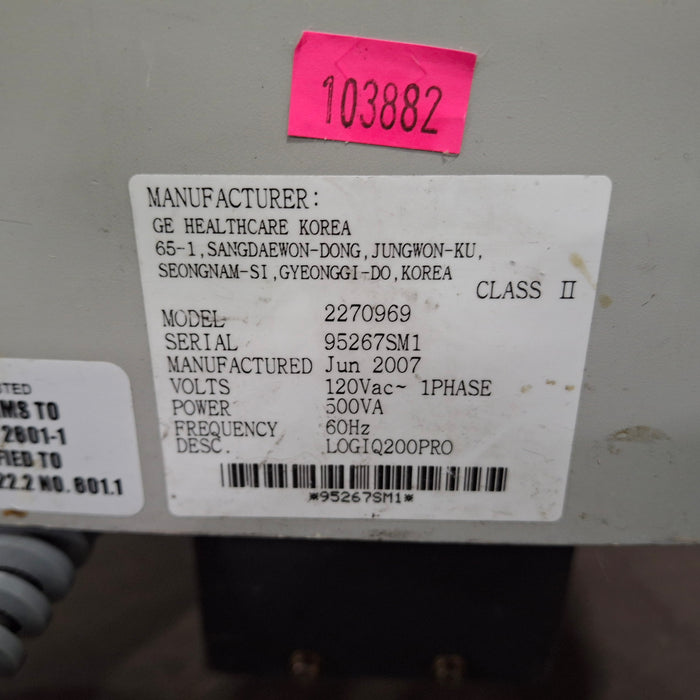 GE Healthcare GE Healthcare Logiq 200 PRO Ultrasound Ultrasound reLink Medical