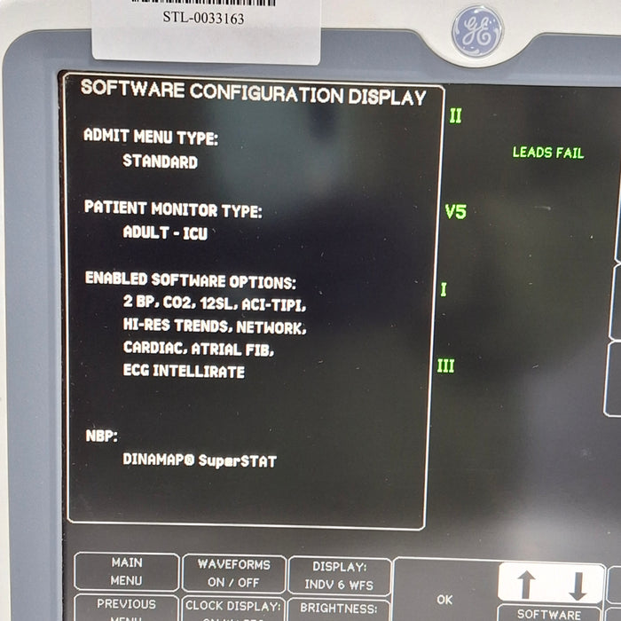 GE Healthcare Dash 5000 - Masimo SpO2 Patient Monitor