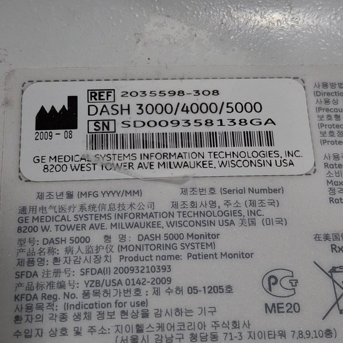 GE Healthcare GE Healthcare Dash 5000 - Masimo SpO2 Patient Monitor Patient Monitors reLink Medical