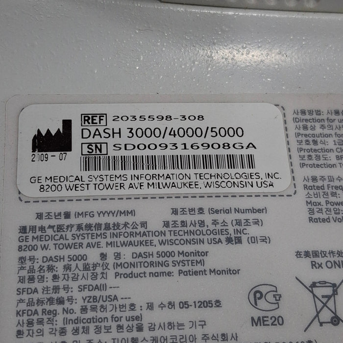 GE Healthcare GE Healthcare Dash 5000 - Masimo SpO2 Patient Monitor Patient Monitors reLink Medical