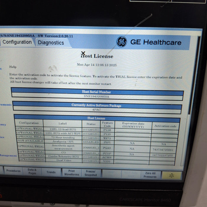 GE Healthcare GE Healthcare Carescape B450 Post Anesthesia Care Patient Monitor Patient Monitors reLink Medical