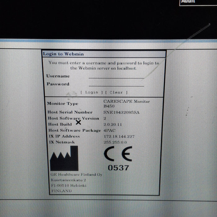 GE Healthcare GE Healthcare Carescape B450 Post Anesthesia Care Patient Monitor Patient Monitors reLink Medical