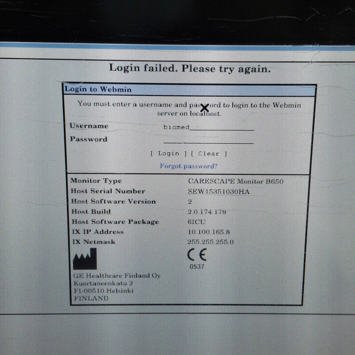 GE Healthcare GE Healthcare Carescape B650 Critical Care Patient Monitor Patient Monitors reLink Medical