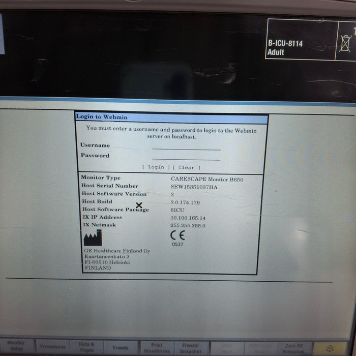 GE Healthcare GE Healthcare Carescape B650 Critical Care Patient Monitor Patient Monitors reLink Medical