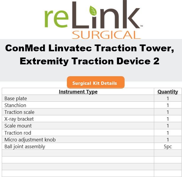 Linvatec Traction Tower Extremity Traction Device